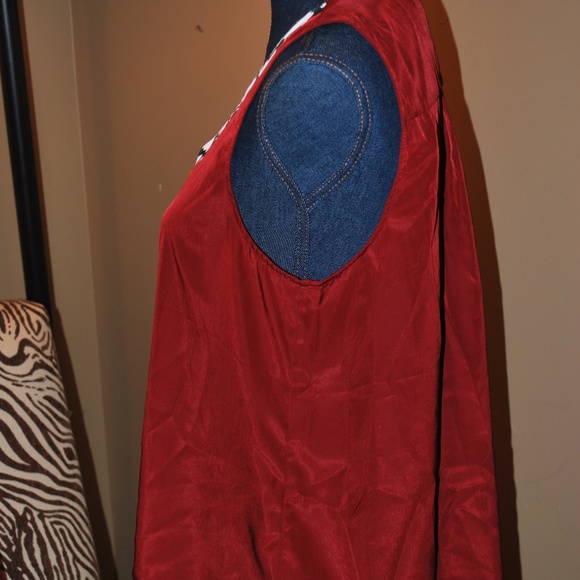 NWT Red Sleeveless blouse by Pink Owl - Picture 3 of 4